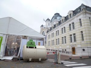 La Tricel exposée devant le Palais Lumière d'Evian-les-Bains lors du Congrès 2014 de la CNATP